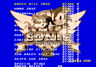 Коды для игры Sonic 2 Beta 2