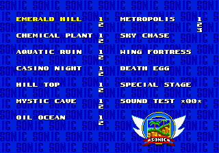 Коды для игры Sonic & Knuckles and Sonic 2